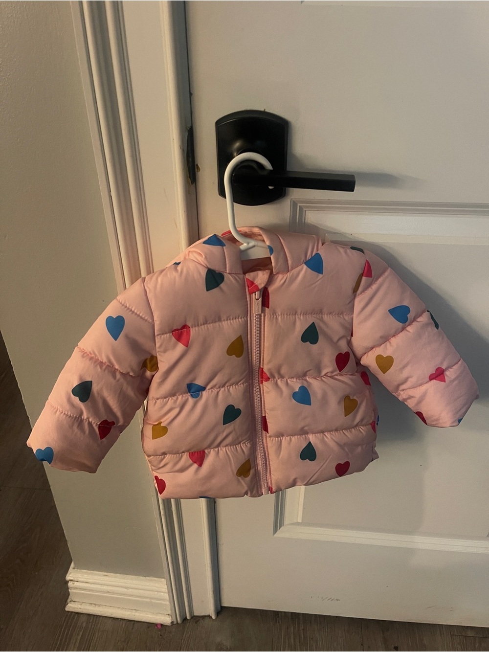 Toddler Pink Heart-Print Puffer Jacket